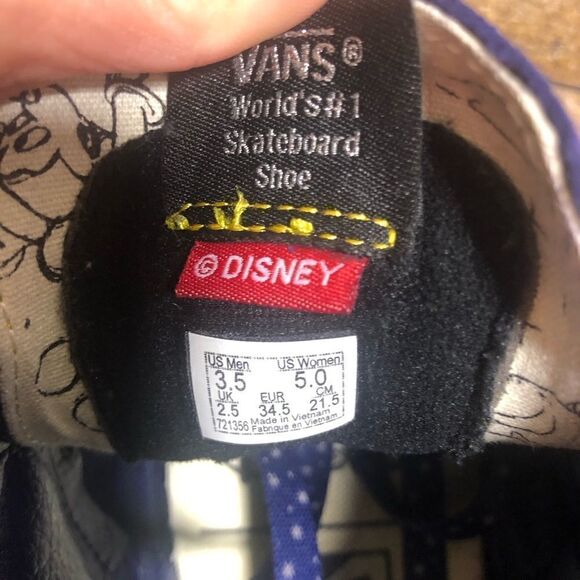 RARE Vans Sk8 Hi Disney Sorcerers Apprentice High Top Shoes Women’s Size 5 - Picture 7 of 8